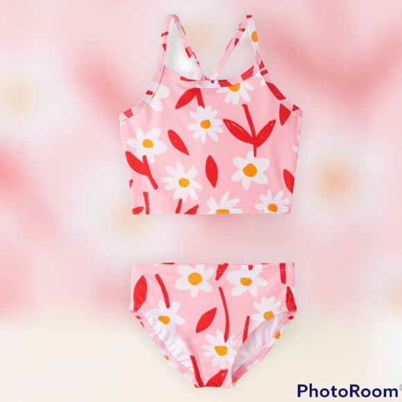 New Hanna Andersson Sunblock Tankini Happy Pink Swim suit size 2 - Picture 5 of 8
